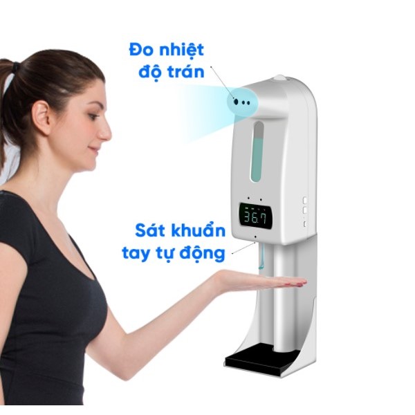 Máy sát khuẩn tay kết hợp đo nhiệt độ tự động K10 Pro