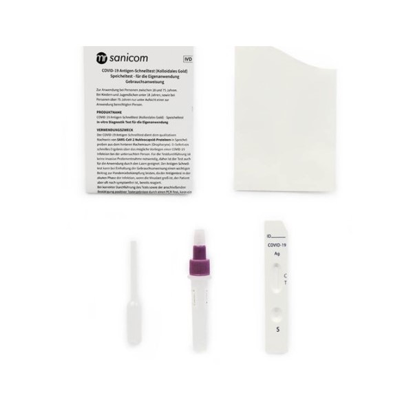 1 HỘP (5 BỘ) – Kit test nhanh nước bọt MR Sanicom (Đức)