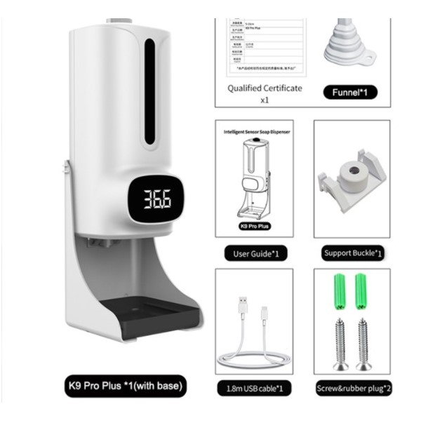 Máy sát khuẩn tay kết hợp đo nhiệt độ tự động K9 Pro Plus