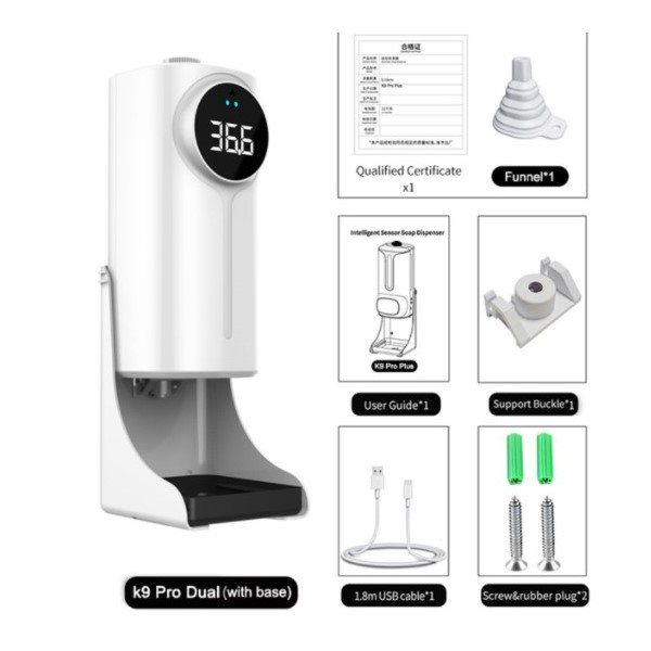 Máy đo nhiệt độ và sát khuẩn tay tự động K9 PRO DUAL