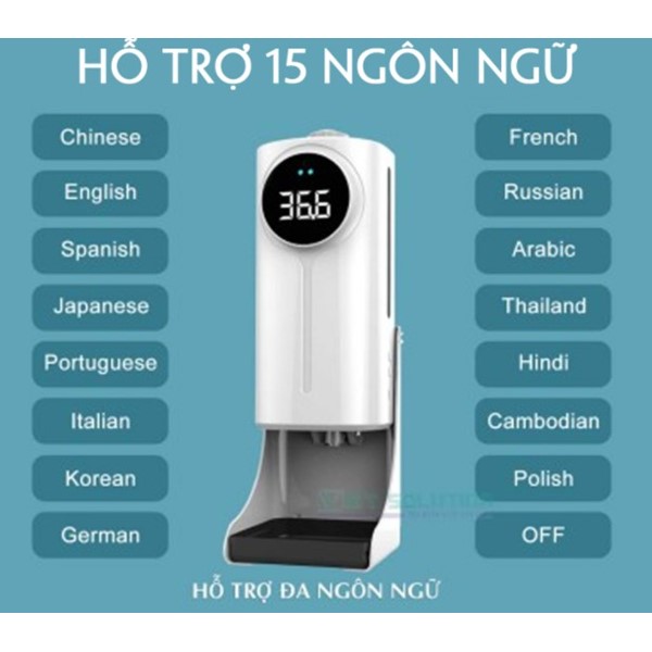 Máy đo nhiệt độ và sát khuẩn tay tự động K9 PRO DUAL